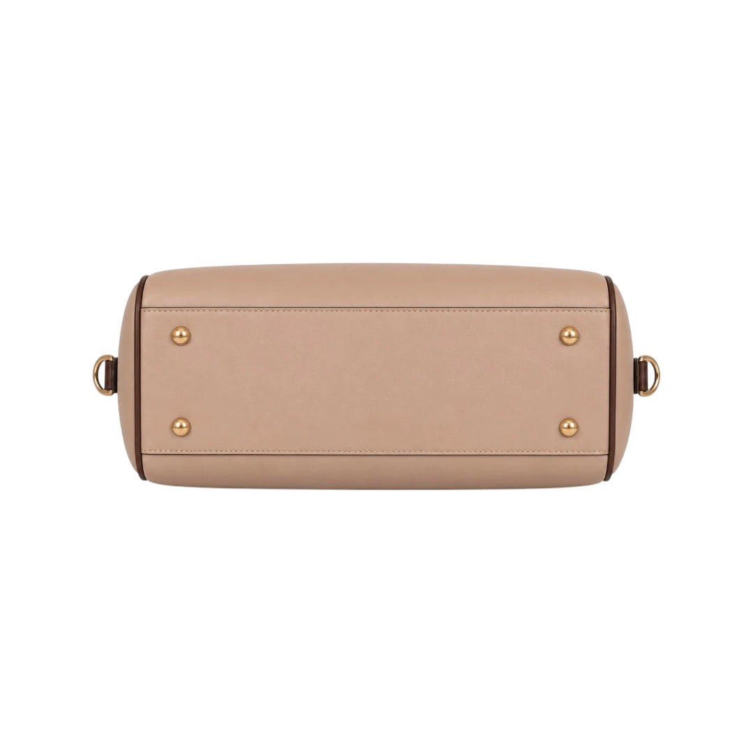 Qazira Classic Brown PU Leather Satchel Bag