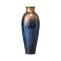 Qazira Bronze & Blue Ombre Large Floor Vase - Textured Ceramic Statement Vase