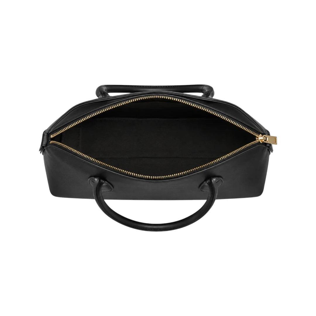 Qazira Classic Black PU Leather Shoulder Bag