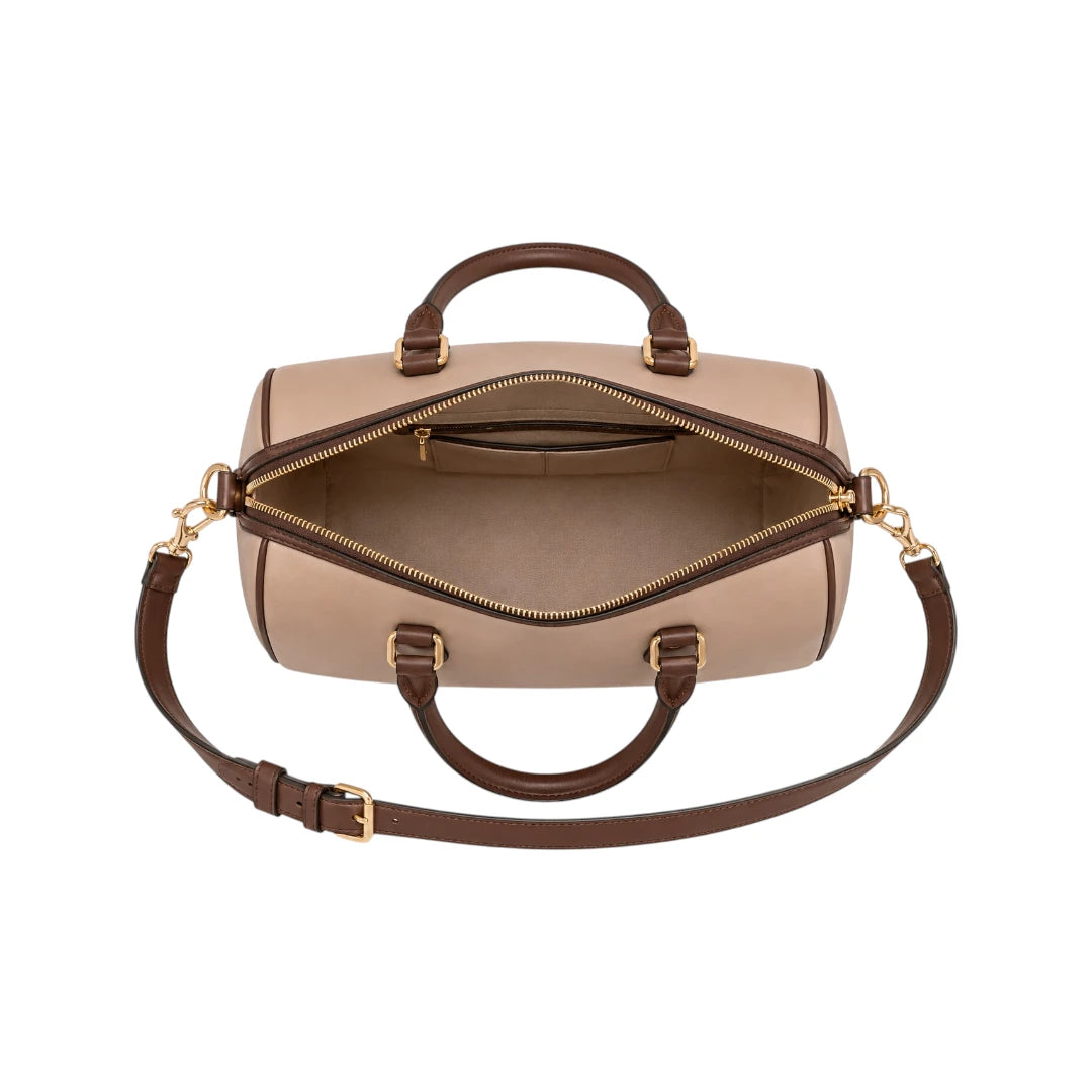 Qazira Classic Brown PU Leather Satchel Bag