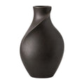 Qazira Matte Black Ceramic Vase - Twisted Spiral Sculptural Decorative Vase