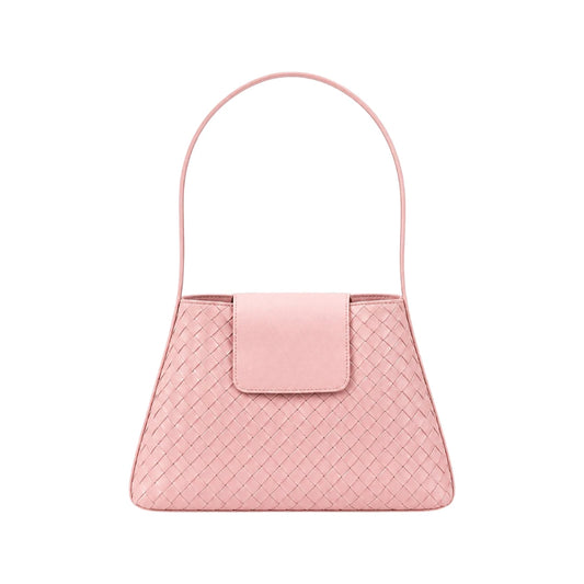Qazira Roselle Pink Woven PU Leather Handbag