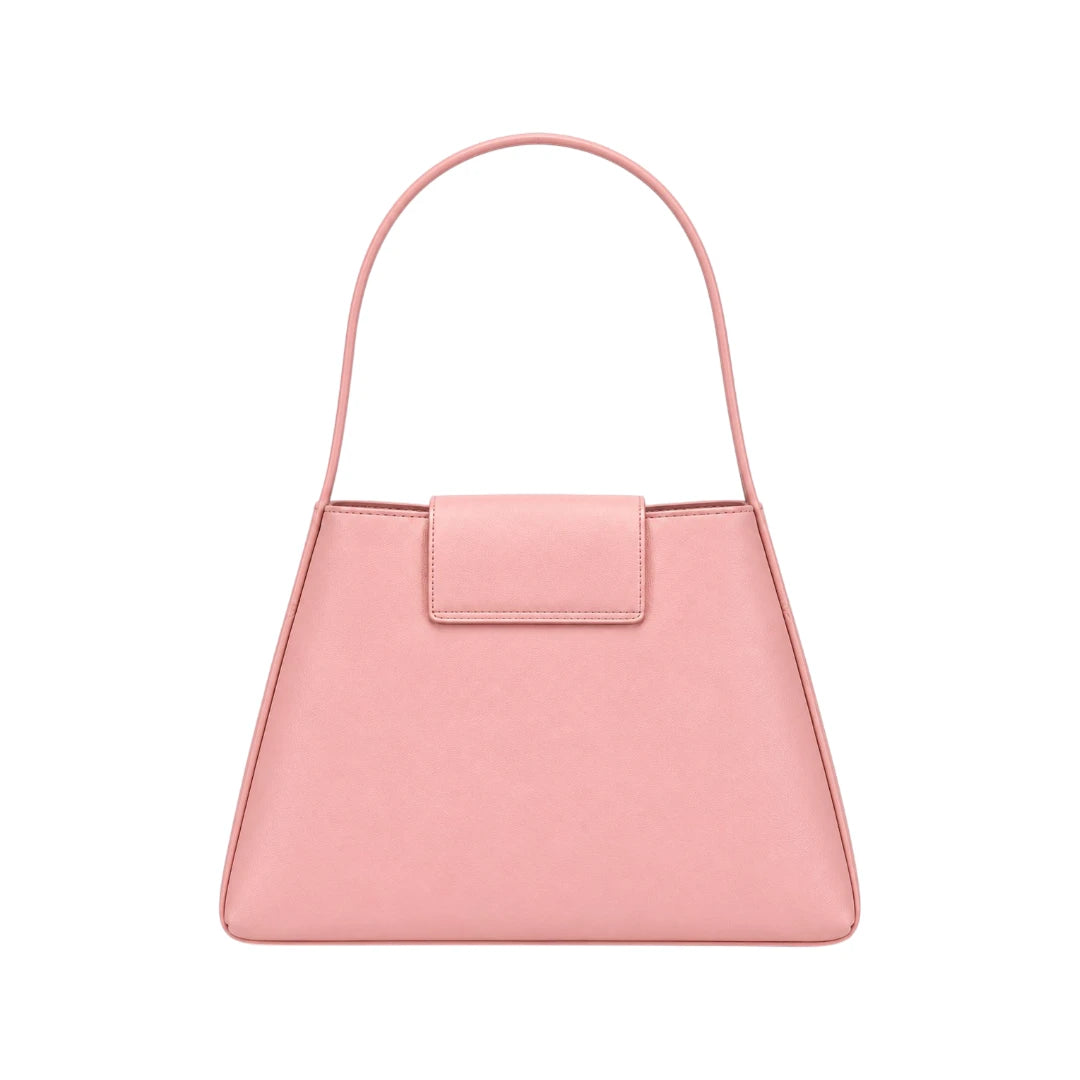 Qazira Roselle Pink Woven PU Leather Handbag