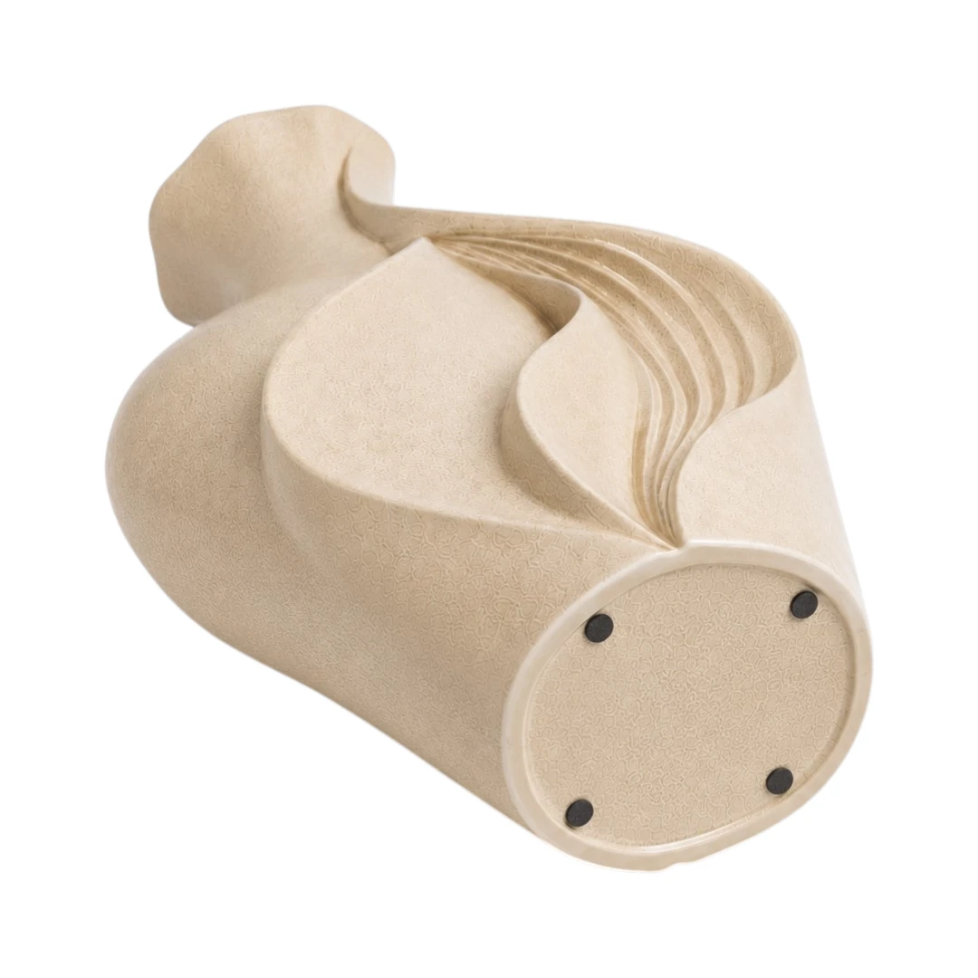 Qazira Sand Beige Sculptural Ceramic Vase - Modern Decorative Vase