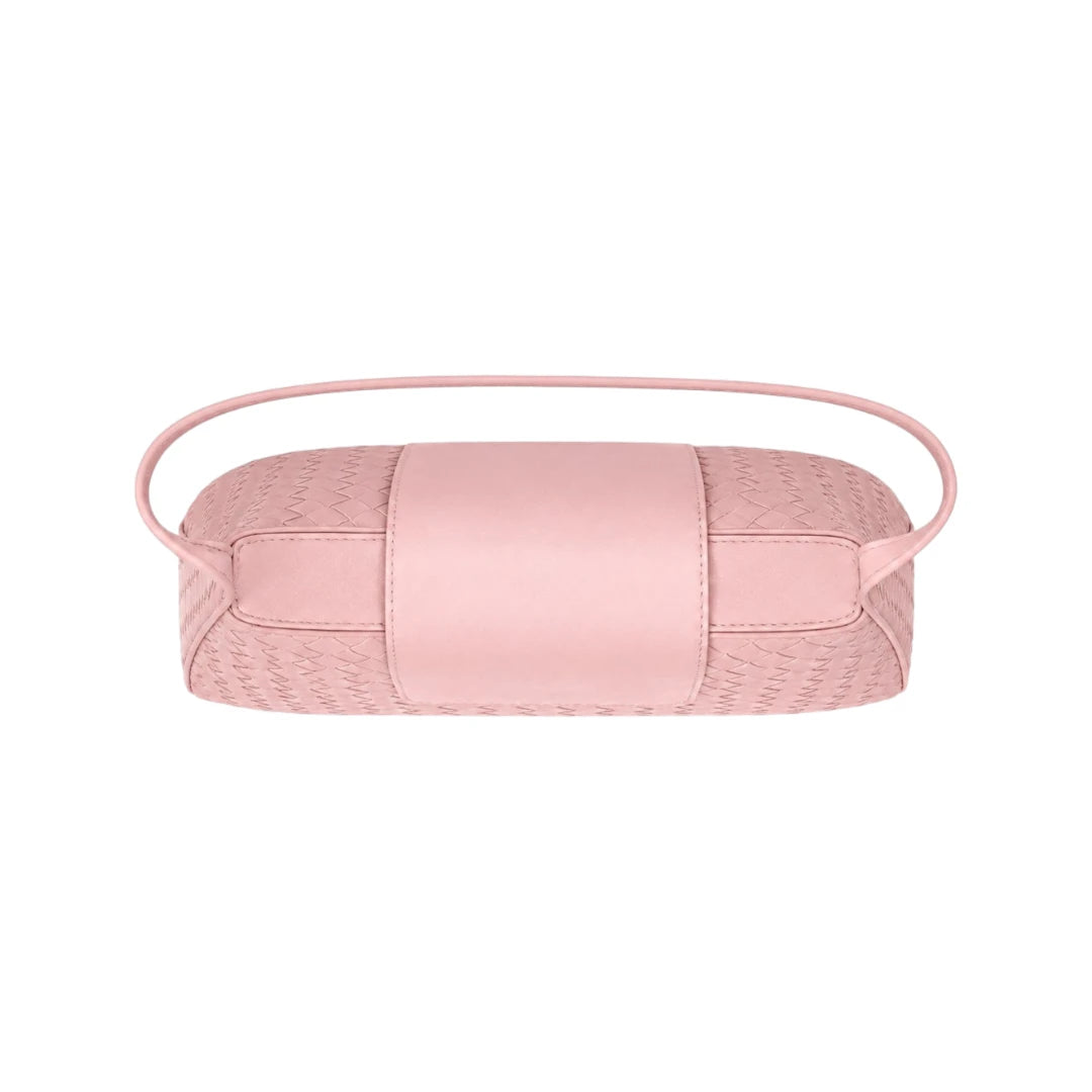 Qazira Roselle Pink Woven PU Leather Handbag